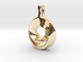 Möbius pendant in 14k Gold Plated Brass: Small