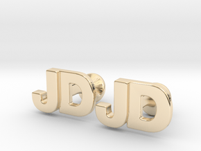 Monogram Cufflinks JD in 14k Gold Plated Brass