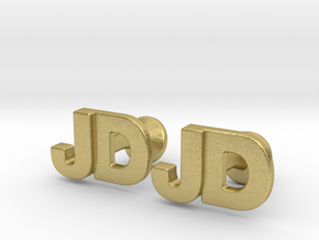 Monogram Cufflinks JD in Natural Brass