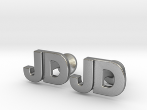 Monogram Cufflinks JD in Natural Silver