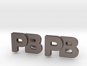 Monogram Cufflinks PB in Polished Bronzed-Silver Steel