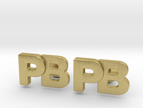 Monogram Cufflinks PB in Natural Brass