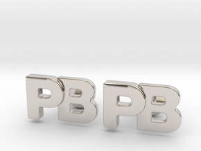 Monogram Cufflinks PB in Platinum