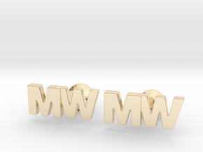 Monogram Cufflinks MW in 14k Gold Plated Brass