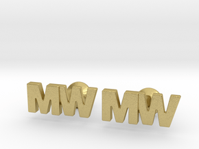 Monogram Cufflinks MW in Natural Brass