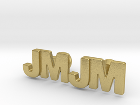 Monogram Cufflinks JM in Natural Brass