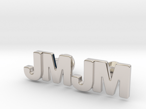 Monogram Cufflinks JM in Rhodium Plated Brass