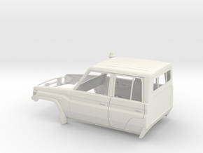 Toyota VDJ79R Double cab 1:8.4 (Without bonnet) in White Natural Versatile Plastic: 1:8