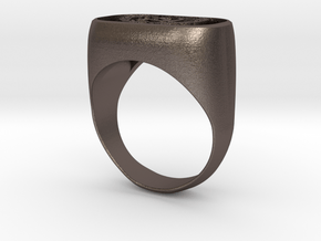 Hammer and Sickle Signet Ring in Polished Bronzed-Silver Steel: 3.5 / 45.25