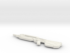 1:12 Miniature Battle Rifle - Halo 5 in White Natural Versatile Plastic: 1:12