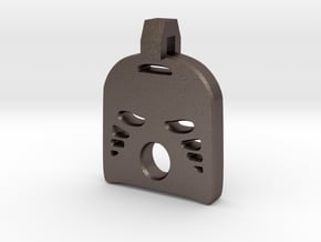 Tau Mask Pendent in Polished Bronzed-Silver Steel