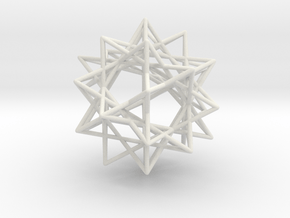 IcosiDodecahedral Star 1.5" V2 in White Natural Versatile Plastic