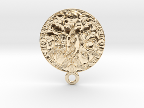 Gemini-Medaillon in 14k Gold Plated Brass