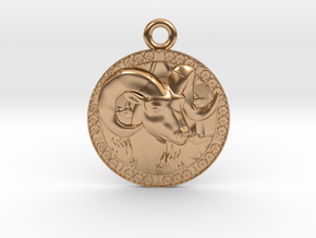 Aries-Zodiac-Medaillon in Polished Bronze