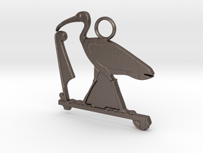 Djehuty / Thoth Ibis amulet in Polished Bronzed-Silver Steel