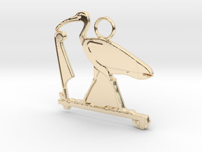 Djehuty / Thoth Ibis amulet in 14k Gold Plated Brass