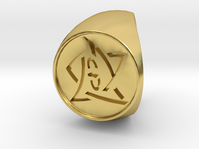 Elder Sign Ring Size 9 in Polished Brass