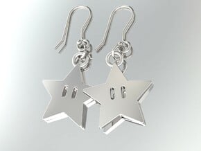 Super Mario Star (2 parts) in Polished Silver