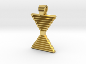 Triangles and pyramids [pendant] in Polished Brass