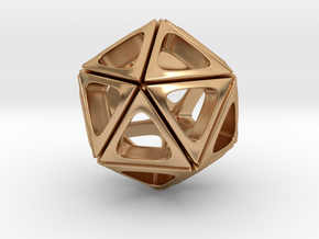 Icosahedron Pendant Type A in Polished Bronze: Small