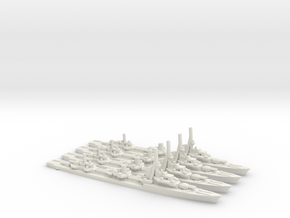 German Type 1936A Destroyer (x4) in White Natural Versatile Plastic