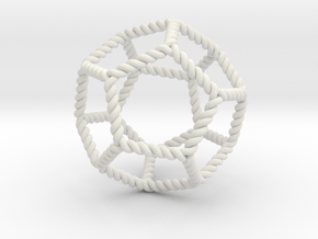 Twisted Dodecahedron RH 2"  in White Natural Versatile Plastic
