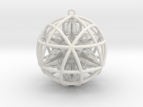Star Tetrasphere with Nested Octuple Dorje 2"  in White Natural Versatile Plastic