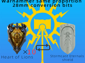 Heart of Lions shield in Smooth Fine Detail Plastic