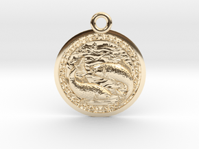 Zodiak Fish-Medaillon in 14k Gold Plated Brass