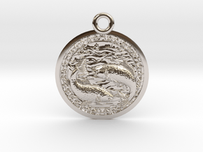 Zodiak Fish-Medaillon in Rhodium Plated Brass