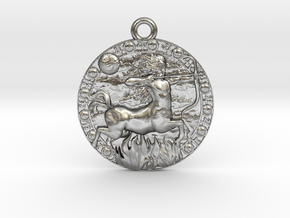 Sagittarius-Medaillon in Natural Silver