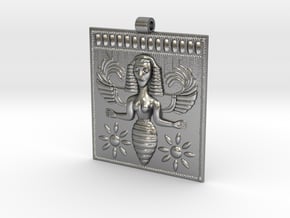 Etruscan Bee Goddess Pendant in Natural Silver