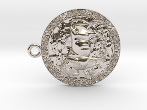 Taurus-Medaillon in Rhodium Plated Brass