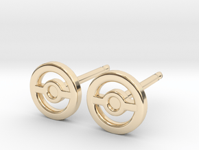 Pokeball Earrings - Holo in 14k Gold Plated Brass: Extra Small