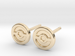 Pokeball Earrings - Full in 14k Gold Plated Brass: Extra Small