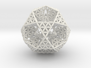 FOL IcosiDodecahedron w/ Stellated Dodecahedron 2" in White Natural Versatile Plastic