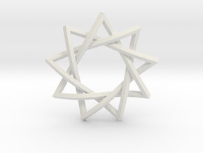 9 Pointed Penrose Star 1.2" in White Natural Versatile Plastic