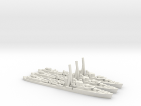 British J/K/N-Class Destroyer in White Natural Versatile Plastic: 1:1800