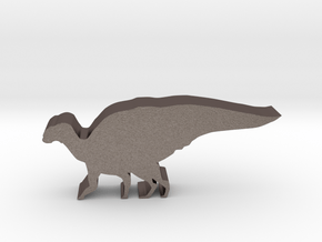 Dinosaur Island Meeple - Hadrosaurus in Polished Bronzed-Silver Steel