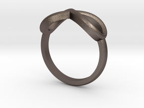 Simple infinity ring  in Polished Bronzed-Silver Steel