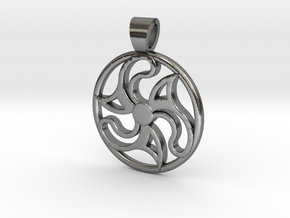 Flower and teeth triskell [pendant] in Polished Silver