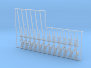 N Scale Crossing Gates 6x1+6x2 Lanes LED in Smooth Fine Detail Plastic