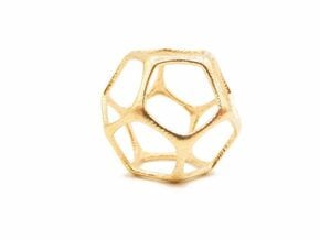 Dodecahedron Pendant - Yin - Platonic Solids in Natural Brass