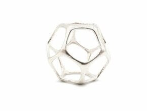 Dodecahedron Pendant - Yin - Platonic Solids in Natural Silver