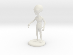 Area 51 "The Grey" Alien 4.25" Figure with Base in White Natural Versatile Plastic