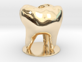 Tooth Toothbrush Holder in 14k Gold Plated Brass