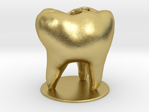 Tooth Toothbrush Holder in Natural Brass