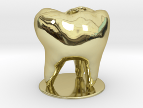 Tooth Toothbrush Holder in 18K Yellow Gold