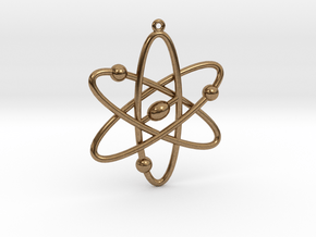 Atom Keychain or Pendant in Natural Brass