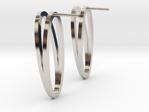 Earrings Hoola Hoop 03 in Rhodium Plated Brass